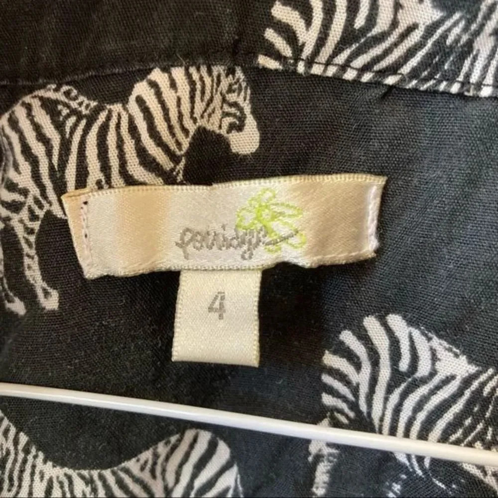 ANTHROPOLOGIE Porridge Zebra Print Shirt‎ Dress Mini Sleeveless Size 4 Novelty - Picture 3 of 6